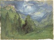 George Inness Castle in Mountains Sweden oil painting artist